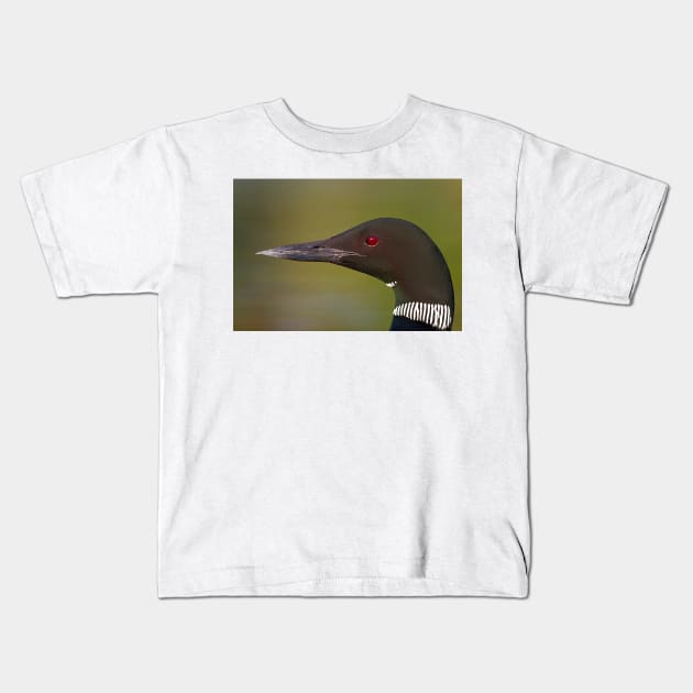 Common Loon profile Kids T-Shirt by Jim Cumming